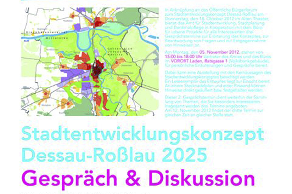Stadtentwicklungskonzept  Dessau 2025 Gespräch & Diskussion